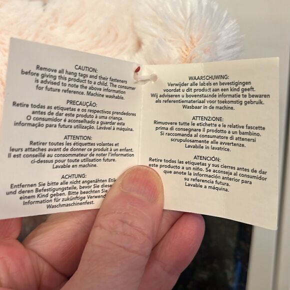 Russ Teddy Bear Pink Blush Plush I love mom Heart  16” Soft Shaggy Fur - Picture 11 of 12